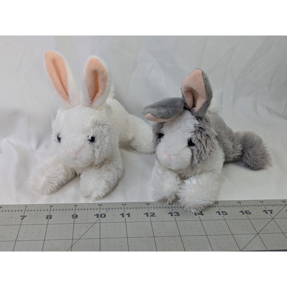 Aurora Bunny Rabbit Lot‎ White Gray Lot Stuffed Animal Toy